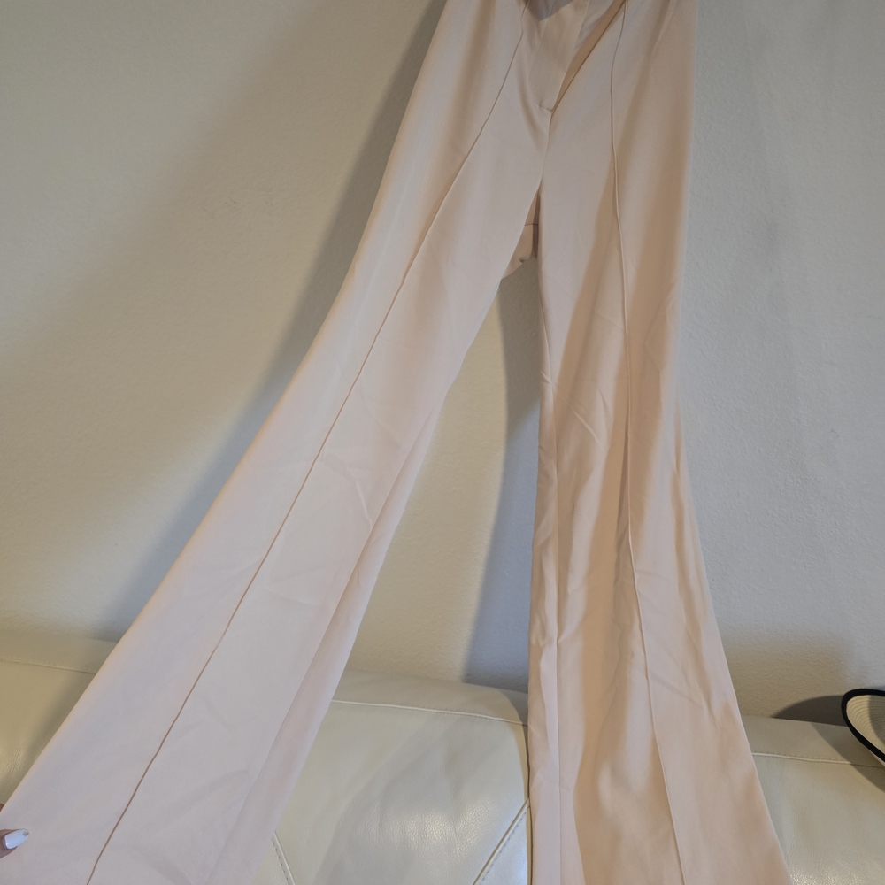 House of CB Cream Flare Jumpsuit